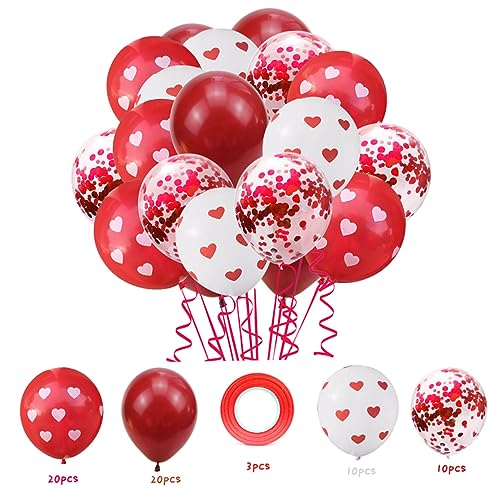 MAGICLULU 63Stücke Herzballons Für Romantische Hochzeitsdekoration Latex Luftballons Für Valentinstag Hochzeitsvorschlag Und Partys Granatrote Glitzer Für Unvergessliche MAGICLULU 63Stücke Herzballons Für Romantische Hochzeitsdekoration Latex Luftballons Für Valentinstag Hochzeitsvorschlag Und Partys Granatrote Glitzer Für Unvergessliche von MAGICLULU