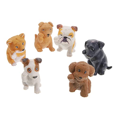 MAGICLULU 6st Hundemodell Spielset Mit Gefälschtem Hund Gartenhundefigur Hunde-miniaturfiguren Lebensechter Hündchen Desktop-hundeschmuck Puppenstubenhund Kind Geflügel Abs Puppenhaus von MAGICLULU