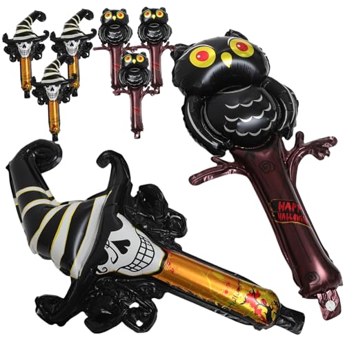 MAGICLULU 8 Stück Aluminium Folienballons für Halloween Skulls Owls Luftballons mit Stäben Deko für Gruselpartys und Feste MAGICLULU 8 Stück Aluminium Folienballons für Halloween Skulls Owls Luftballons mit Stäben Deko für Gruselpartys und Feste von MAGICLULU