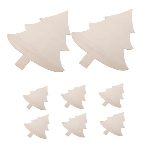 MAGICLULU 8 Stück Teiliges Diy-holzbaum-schablonen zum Bemalen Glatte Oberfläche für Erwachsene Unbemalte Holzformen für Weihnachtsdekoration Kreative Aktivitäten bei Familien Schulprojekten von MAGICLULU