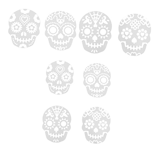 MAGICLULU 8 Stück Teiliges Halloween Schablonen für Dekoration Skull Cake Spray Wiederverwendbare Spritztüllen für Fondantverzierungen für Backliebhaber von MAGICLULU