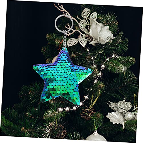 MAGICLULU 8 Stück Teiliges Weihnachts Schlüsselanhänger mit Beidseitig Wendbaren Glitzer Pailletten Bunte Fünfzackige Stern Anhänger Taschenanhänger für Rucksack und MAGICLULU 8 Stück Teiliges Weihnachts Schlüsselanhänger mit Beidseitig Wendbaren Glitzer Pailletten Bunte Fünfzackige Stern Anhänger Taschenanhänger für Rucksack und von MAGICLULU