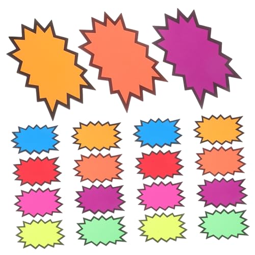 MAGICLULU 80 Stück Preisschild für explosive Aufkleber Preismarkierungsetiketten Preisschilder für Kleidung Ladenverkaufsschild Burststar-Ausschnittschilder leere Plakatwand Papier MAGICLULU 80 Stück Preisschild für explosive Aufkleber Preismarkierungsetiketten Preisschilder für Kleidung Ladenverkaufsschild Burststar-Ausschnittschilder leere Plakatwand Papier von MAGICLULU