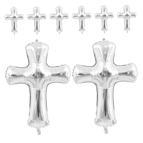 MAGICLULU 8st Taufballons Nussknacker Figur Handbesen Schäumende Seifentabletten Aufblasbarer Nussknacker Abtropfschale Für Wandspender Blase Im Freien Flipper Sieb Pop Aluminiumfolie Silver von MAGICLULU