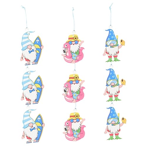 MAGICLULU 9stücke Sommer Holz Ornament Holz Scheibe Ornament Für Sommer Party Dekoration Wohndekoration von MAGICLULU