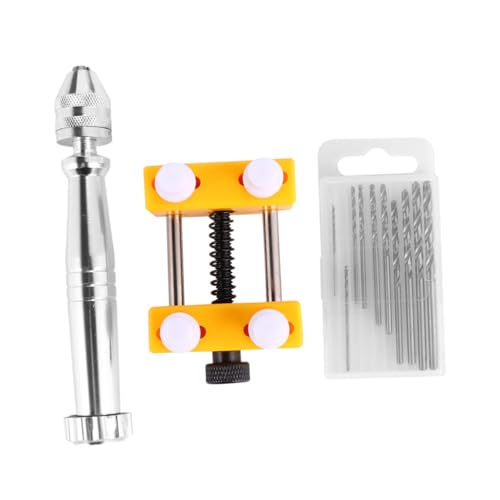 MAGICLULU Aluminium Handbohrer mit Bohrern Manuelle Handbohrmaschine für Schmuckherstellung DIY Bastelarbeiten Inklusive Bohrfutter und Halter Präzises Bohren für Perlen von MAGICLULU