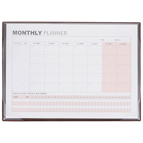 MAGICLULU Zeitplankalender Blanko-Tischkalender Monatsplaner Undatierter Planungs-Notizblock Zeitmanagement-Kalender Für Das Heimbüro Organisieren Von Planungsaufgaben (Kaffee) von MAGICLULU