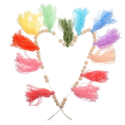 MAGICLULU Boho Makramee Wandbehang mit Baumwollgarn Quasten und Holzperlen Bunte Teilig Girlande Kreative Wanddekoration für Schlafzimmer und Kinderzimmer MAGICLULU Boho Makramee Wandbehang mit Baumwollgarn Quasten und Holzperlen Bunte Teilig Girlande Kreative Wanddekoration für Schlafzimmer und Kinderzimmer von MAGICLULU