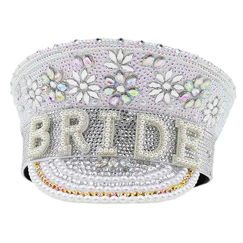 MAGICLULU Braut Junggesellinnen Accessoires Braut Accessoires Für Dekorationen Für Partys Duschen Strass Brauthut Glamouröser Partyhut Hüte Für Frauen Synthetischer Kristall von MAGICLULU
