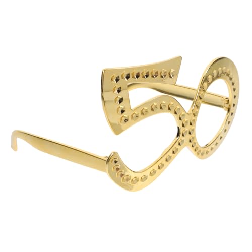MAGICLULU Brillen-Set Zum 50 Geburtstag Happy Birthday Party-Brillen Originelle Foto-Requisiten Für Erwachsene Goldfarben 6-teilig von MAGICLULU