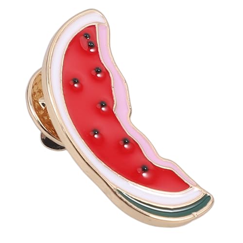 MAGICLULU Brosche Wassermelonen-pin-abzeichen Geformt Schal Thema Wassermelone Gold Thematisiert Kleidung Damen Trendy Name Party Süße Wassermelone Stellnadel Hochzeit Zinklegierung Rot von MAGICLULU