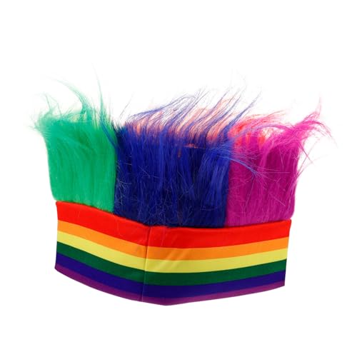 MAGICLULU Buntes Karneval Haarband mit Regenbogenperücke Weiches Synthetisches Faschingskostüm Accessoire für Pride Parade Verstellbares Partyhut Stirnband für Erwachsene Langlebig und MAGICLULU Buntes Karneval Haarband mit Regenbogenperücke Weiches Synthetisches Faschingskostüm Accessoire für Pride Parade Verstellbares Partyhut Stirnband für Erwachsene Langlebig und von MAGICLULU