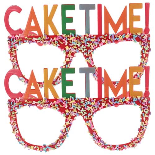 MAGICLULU Cake Time Brillen 2 Stück Geburtstagsparty-Brillen Alles Zum Geburtstags-Brillen Lustige Neuheits-Brillen Geburtstagsparty-Brillen Foto-Requisiten Für von MAGICLULU
