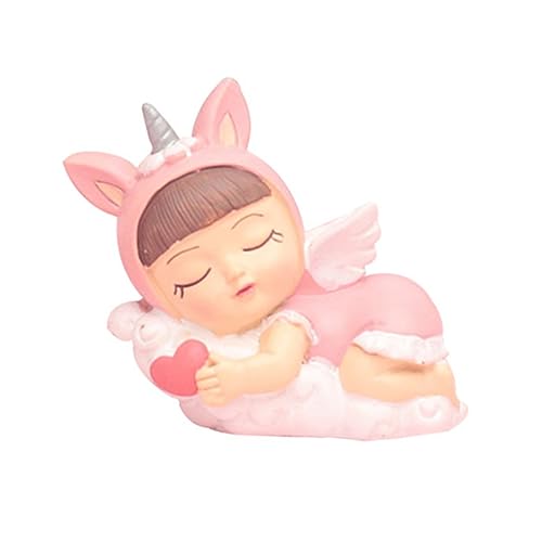 MAGICLULU Einhorn ädchen Figur Aus Harz Schlafende Skulptur Für Tortendekoration Und Desktop Ornament Einhorn Cake Topper Für Kindergeburtstag Deko Haare Zufälliger Farbe von MAGICLULU