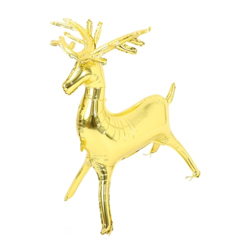 MAGICLULU Stehender Riesiger Elchballon Aus Aluminiumfolie Für Weihnachtsfeiern Weihnachtsdekor Mit Integriertem Standfuß Für Sicheren Halt Lebensechte Für Party-highlight von MAGICLULU