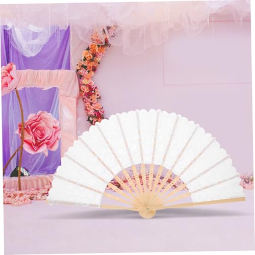 MAGICLULU Eleganter Handgehaltener Spitzen Fächer aus mit Seide Verziert mit Quaste Vielseitig Einsetzbar für Hochzeit Tanz Raumdekoration und Damenaccessoire MAGICLULU Eleganter Handgehaltener Spitzen Fächer aus mit Seide Verziert mit Quaste Vielseitig Einsetzbar für Hochzeit Tanz Raumdekoration und Damenaccessoire von MAGICLULU