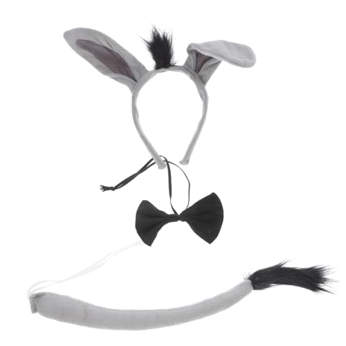 MAGICLULU Esel Kostüm Set Tierkostüm Zubehör Haarreif mit Ohren Schleife und für Halloween Cosplay Party Tier Verkleidung Karneval Mottoparty MAGICLULU Esel Kostüm Set Tierkostüm Zubehör Haarreif mit Ohren Schleife und für Halloween Cosplay Party Tier Verkleidung Karneval Mottoparty von MAGICLULU