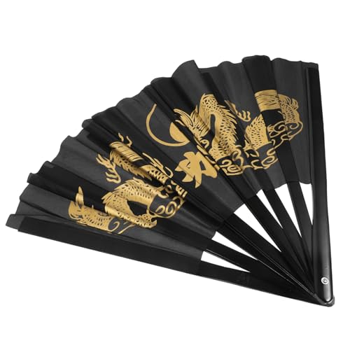 MAGICLULU Faltbarer Kung Fu Tai Chi Fächer Vintage Handfächer Chinesischer Bühnenfächer für Tanz Party Dekoration Traditionelle Schwarze Bambusstäbe MAGICLULU Faltbarer Kung Fu Tai Chi Fächer Vintage Handfächer Chinesischer Bühnenfächer für Tanz Party Dekoration Traditionelle Schwarze Bambusstäbe von MAGICLULU