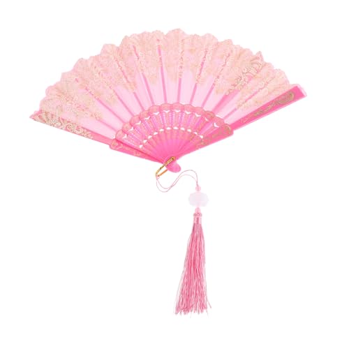 MAGICLULU Faltfächer im Antiken Chinesischen Stil aus Kunststoff Handfächer für Frauen für Tanzaufführungen Hochzeiten und Feste mit Klassischem Wolkenmuster und Quasten Dekorativer von MAGICLULU