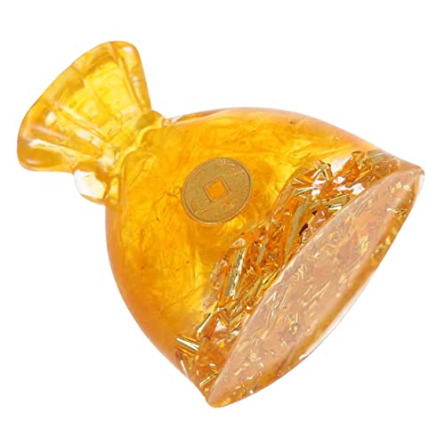 MAGICLULU Glücksbeutel-Ornament Maskottchen tierschreck tischdeko esstisch car Decor Party Feng Shui Geldtopf Dekoration Desktop-Ornament Schreibtisch-Glücksbeutelverzierung Kristall Yellow von MAGICLULU