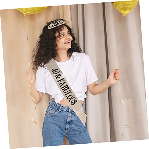 MAGICLULU Goldene Geburtstagskrone und Schärpe Teilig Edles Party Zubehör mit Langlebigem Material Feiner Verarbeitung und Festlichem Design für Geburtstagsfeiern und Festliche Anlässe von MAGICLULU