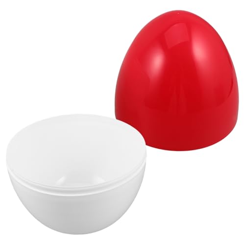 MAGICLULU Großes Transparentes DIY-Ei zum Befüllen Leere Kapsel Geschenkbox Kreative Partydekoration für Ostern Weihnachten Hochzeit Rot-weiß Interaktive Familienaktivität von MAGICLULU