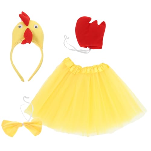 MAGICLULU Hahnkostüm Für Gelbem Tutu Rock Und Plüsch Hühnerhut Für Halloween Geburtstagsfeiern Und Kreative Spielaktivitäten MAGICLULU Hahnkostüm Für Gelbem Tutu Rock Und Plüsch Hühnerhut Für Halloween Geburtstagsfeiern Und Kreative Spielaktivitäten von MAGICLULU