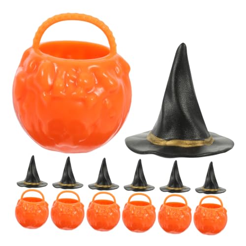 MAGICLULU Halloween Mini Cauldron und Hexenhut Teilig Langlebige Materialien Miniatur Dekoration für Party DIY Tisch Halloween Party Zubehör Orange und Schwarz MAGICLULU Halloween Mini Cauldron und Hexenhut Teilig Langlebige Materialien Miniatur Dekoration für Party DIY Tisch Halloween Party Zubehör Orange und Schwarz von MAGICLULU