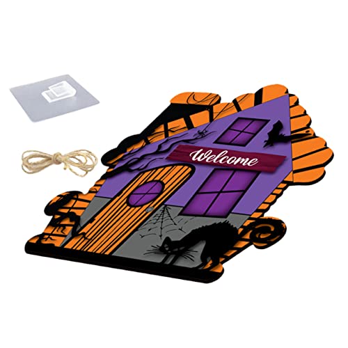 MAGICLULU Halloween Türschild aus Holz mit Geisterhaftem Haus und Design Leichte Hängende Deko für Innen und Außen für Haustür Party Restaurant und Büro Juteseil und Kleinem Haken MAGICLULU Halloween Türschild aus Holz mit Geisterhaftem Haus und Design Leichte Hängende Deko für Innen und Außen für Haustür Party Restaurant und Büro Juteseil und Kleinem Haken von MAGICLULU
