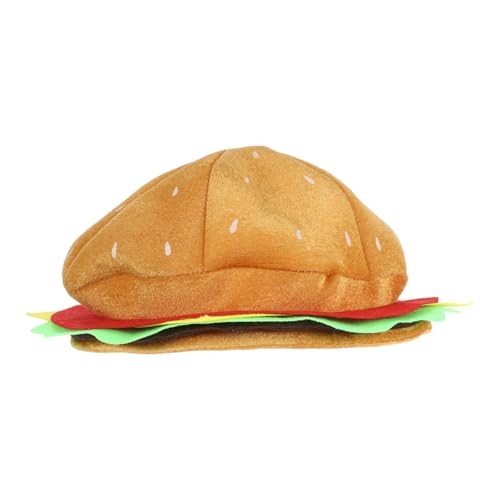 MAGICLULU Hamburger Hut Käsehut Mützen Partykleid Hut Fast-Food-Hut Baskenmützen für Mädchen Lüfter fasnachtskostüme faschingkostüme Party Baskenmütze Burger-Kopfschmuck Stoff Yellow von MAGICLULU