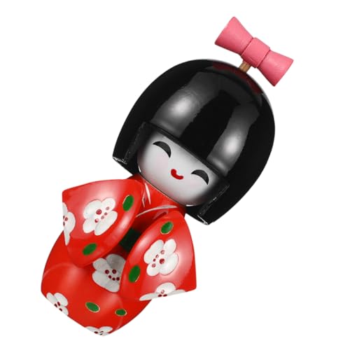 MAGICLULU Handgefertigte Kimono-Puppe Im Japanischen Stil, Holzfigur, Traditionelle Japanische Kimono-Puppe, Entzückendes Mädchen-Ornament, Restaurant-Dekoration von MAGICLULU