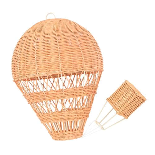 MAGICLULU Handgefertigter Rattan Heißluftballon Handgewebte Boho hängedekoration in Honigfarbe Dekoratives Ornament für Kinderzimmer Partydeko und Fotorequisiten von MAGICLULU
