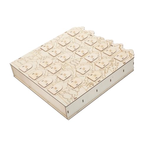 MAGICLULU Holz Adventskalender mit Kreativer Weihnachts Countdown Kalender für Festliche Dekoration für Schreibtische und Regale von MAGICLULU