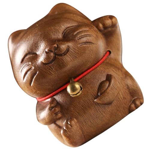 MAGICLULU Holzfigur Glückskatze Handgeschnitzte Cartoon Dekoration für Schreibtisch Tischornament aus Natürlichem Sandelholz Geschenkidee für Freunde und Familie MAGICLULU Holzfigur Glückskatze Handgeschnitzte Cartoon Dekoration für Schreibtisch Tischornament aus Natürlichem Sandelholz Geschenkidee für Freunde und Familie von MAGICLULU