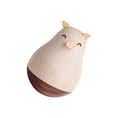 MAGICLULU Holzfigur Schwein Tumbler Handgefertigt Resin Material Niedliche Tierdekoration Desktop Ornament Glücksbringer Kreative Wohnkultur MAGICLULU Holzfigur Schwein Tumbler Handgefertigt Resin Material Niedliche Tierdekoration Desktop Ornament Glücksbringer Kreative Wohnkultur von MAGICLULU