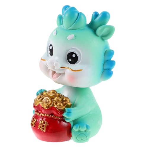 MAGICLULU Jahr des Drachen Kunstharz Bastelschmuck Autodekor Dekorationen Puppe Drachenfigur Autoornament Ballongirlande Lustiges Autozubehör Cartoon Maskottchen Drache von MAGICLULU