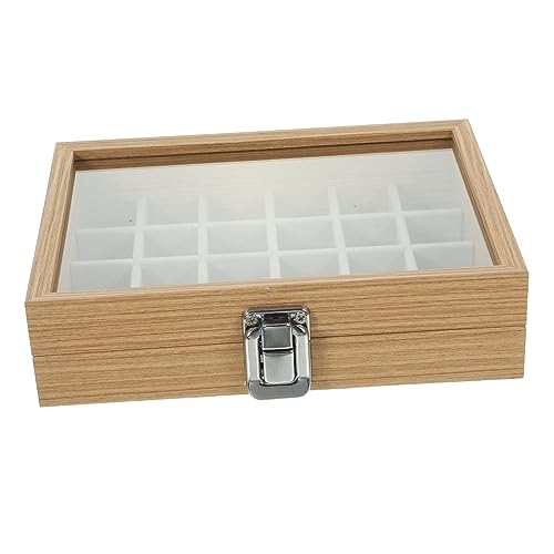 MAGICLULU Schmuckschatulle Im Vintage-stil 24 Fächer Tragbare Vitrine Aus Holz Für Halsketten Und Ohrringe von MAGICLULU