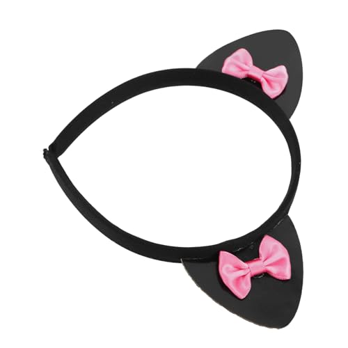 MAGICLULU Katzenohren Haarreif mit Schleife Weicher Plüschstoff Tierohren Haarschmuck für Damen für Kostümpartys Cosplay und Besondere Anlässe Verspieltes Design für Einen Charmanten Look von MAGICLULU