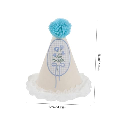 MAGICLULU Kindergeburtstagsparty Hut mit Pompons und Spitzenrand Leichte Kleine Papiertüten für Jungen und Mädchen Bunte Partyhüte für Drinnen und Draußen Bequeme Geburtstagskappen für von MAGICLULU
