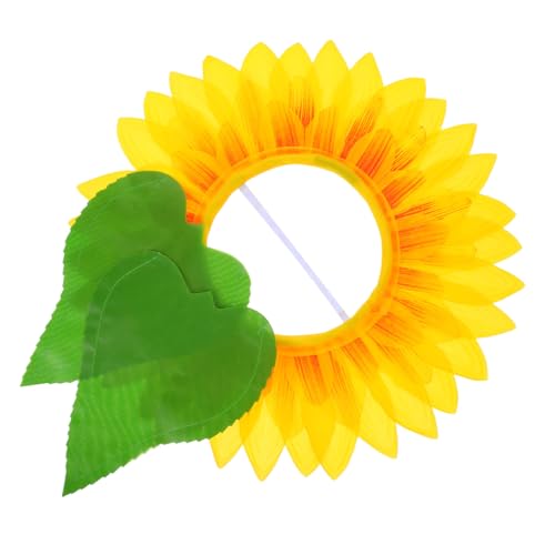 MAGICLULU Kindersonnenblume Kopfbedeckung mit Handschuhen Leichte Blumenmütze für Kostümpartys Tanzaufführungen Karneval und Rollenspiele Bunte Festival accessoires für Zufällige Farbe von MAGICLULU