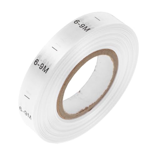 MAGICLULU Kleidung Monatsgrößen Etiketten Waschbar Stofflabel zum Annähen Weiche Textilmarken für DIY Kinderkleidung Monate Neutralfarben von MAGICLULU