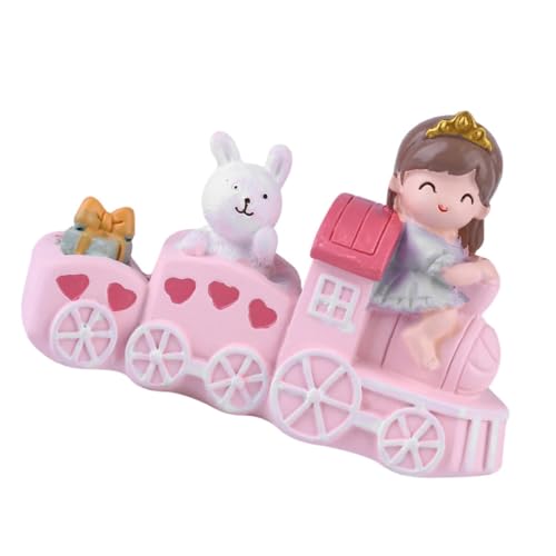 MAGICLULU Kleine Zugpuppe Kuchen Kuchendekorationen geburtstagstorte dekorationen Harz Rosa von MAGICLULU