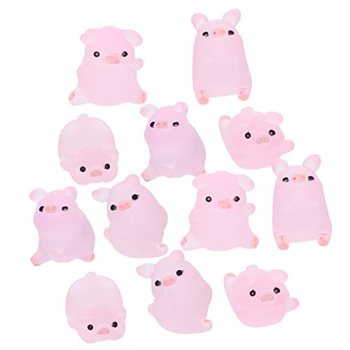 MAGICLULU Kleines 18 STK Ornament Sparschweine Für Schweineanhänger - -Ornament Schweinefiguren Spielzeugfiguren Süße Perlen Mini- -Statue Harz von MAGICLULU