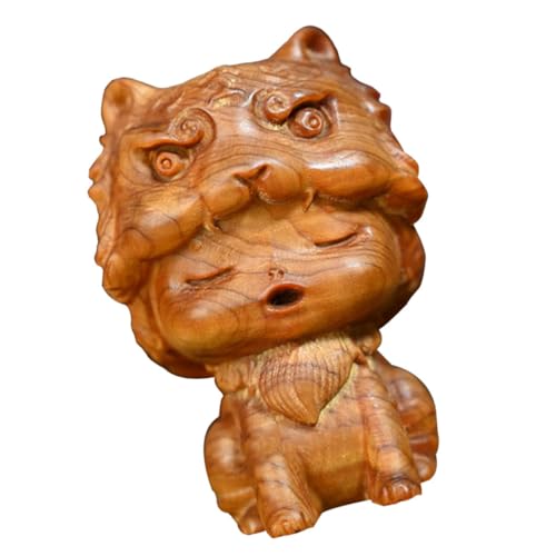 MAGICLULU Kreative Holzfigur Dekoration Handgeschnitzte Desktop Dekoration Aus Hochwertigem Holz Für Stilvolle Wohnräume Langlebig von MAGICLULU