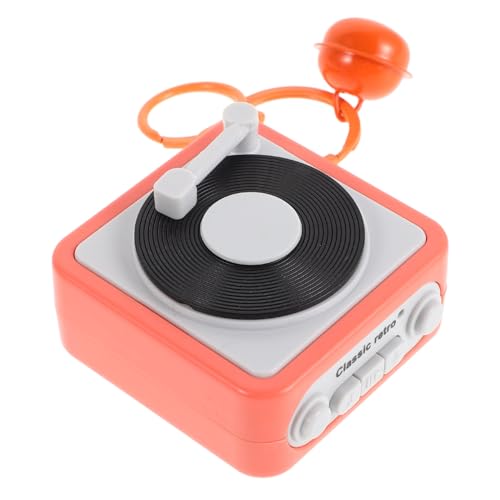 MAGICLULU Kreativer Retro Schlüsselanhänger Mini Plattenspieler Musikbox Entspannend Vielseitig Niedlich als Taschen Autoschmuck für Alltag und von MAGICLULU