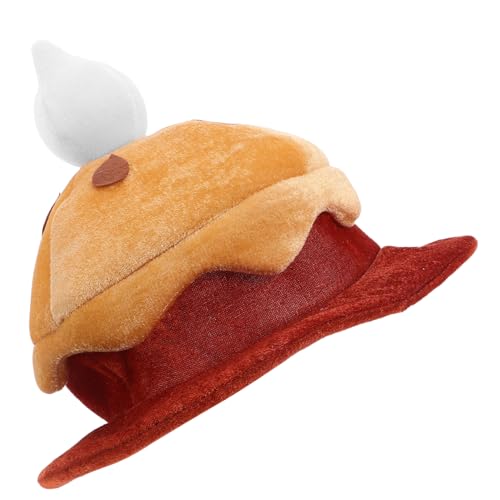 MAGICLULU Kürbiskuchenhut Kostümkappe Dekorativer Hut Universeller Halloween Hut Essenskopfbedeckung Lustige Foto Requisite Lustige Kopfbedeckung Für Teenager Kürbishut von MAGICLULU