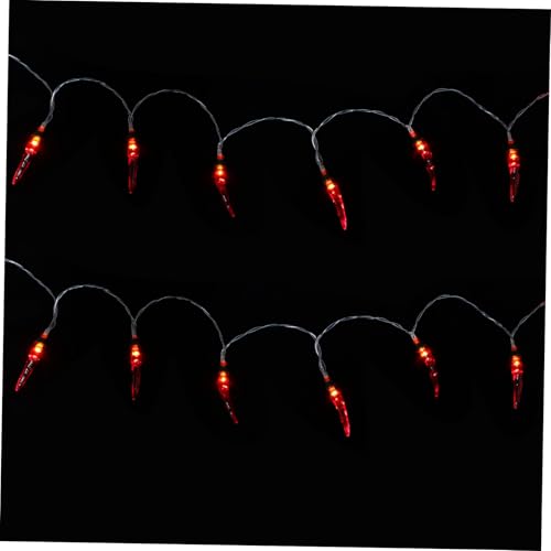 MAGICLULU LED Lichterkette mit Roten Chili formen Wetterfeste Outdoor string Lights für Camping Party und Festival Dekorative LED Lichter für Innen und Außen Langlebige Stimmungsbeleuchtung von MAGICLULU