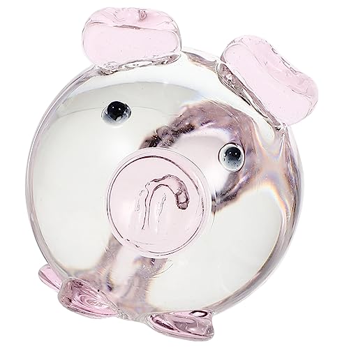 MAGICLULU Layout Schweinedekor Ornament für Bob Schweinchen bürodeko büro Dekoration tortendeko Einschulung Glasschwein-Handwerk Tischdekoration Kristallglas Rosa von MAGICLULU