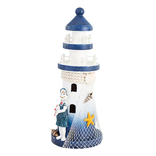 MAGICLULU Leuchtturm-Ornament elegant schreibtischdeko Veranstaltungsdekoration nautische Leuchtturmdekoration Strandhüttenverzierungen Leuchtturm Schmuck Leuchtturm Handwerksdekor Holz von MAGICLULU