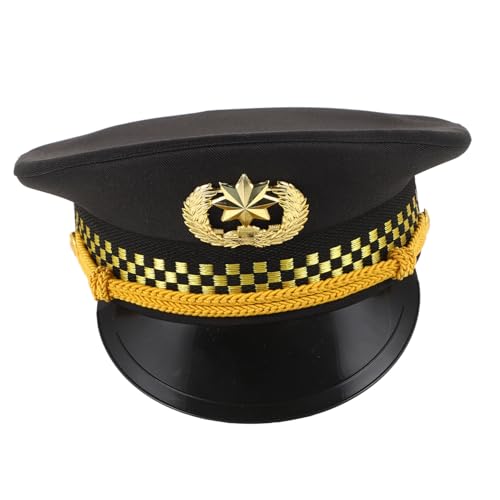 MAGICLULU Marine-kappe Halloween Kostüm Für Nautisch Bootfahren Party Matrose Unisex Stroh Seemannshut Piratenhut Lustiger Hut Marine Hüte Marinehut Seemannsmütze Black Stoff MAGICLULU Marine-kappe Halloween Kostüm Für Nautisch Bootfahren Party Matrose Unisex Stroh Seemannshut Piratenhut Lustiger Hut Marine Hüte Marinehut Seemannsmütze Black Stoff von MAGICLULU